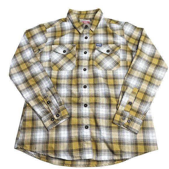 DIXXON Other - DIXXON Lager Flannel Shirt L Yellow Black White Plaid Workwear Western RARE